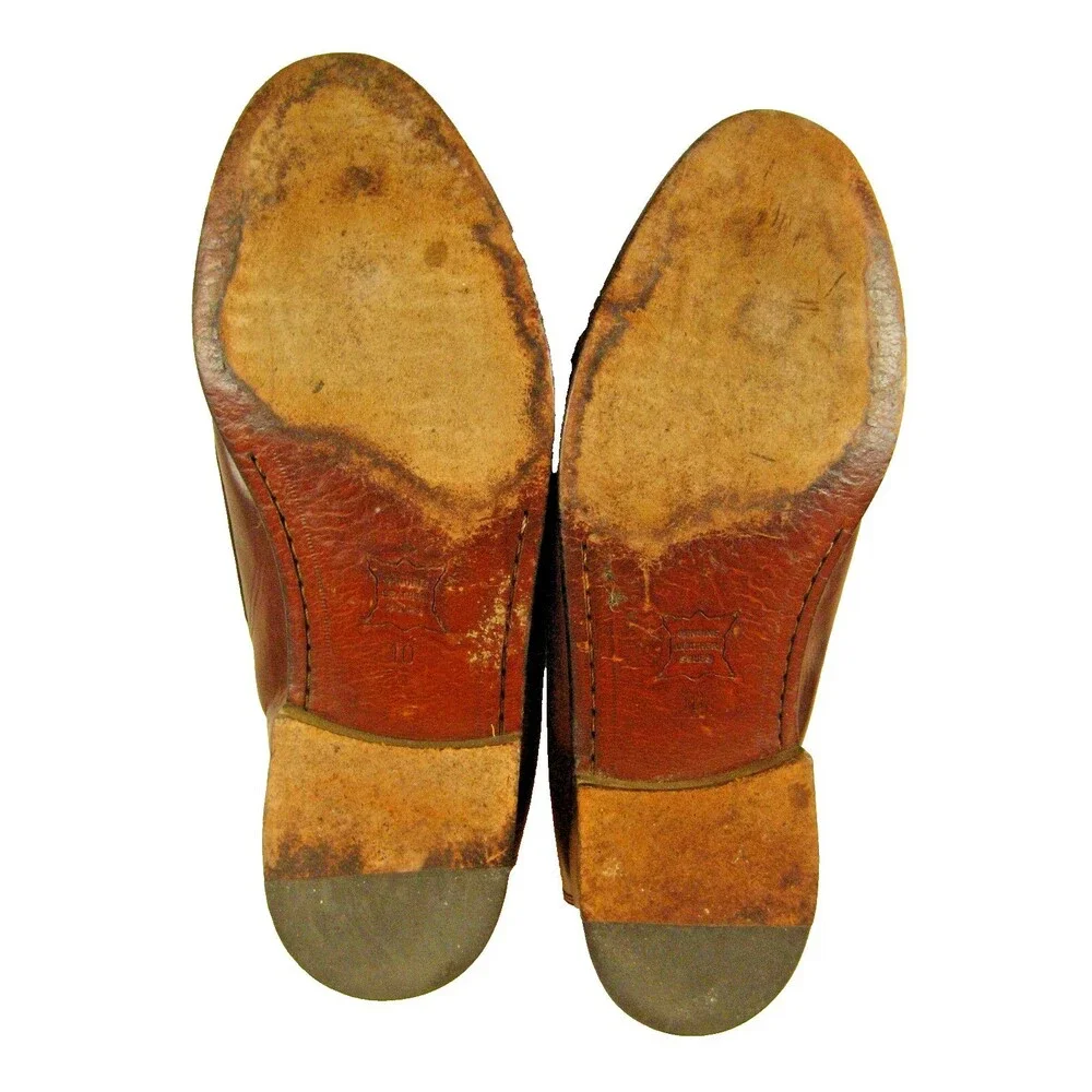 Mens Nettleton Tan Leather Kilted Tassle Loafers sz 10M